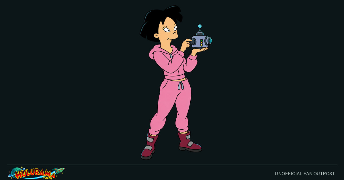 Amy in a pink outfit adjusts a small scientific device in her hands.