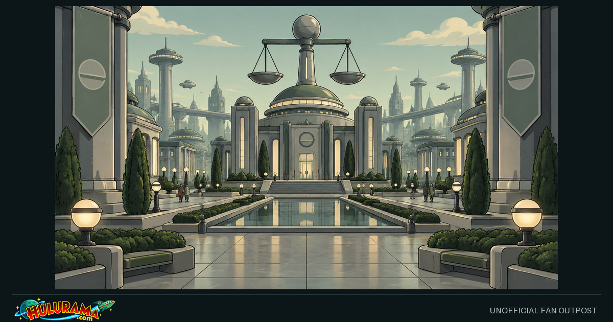 A restrained symmetrical civic courtyard reflects a balanced central sculpture in a pool.