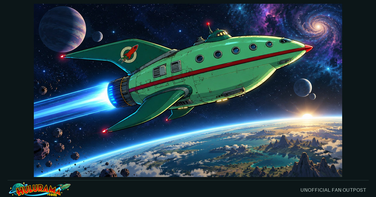 A green delivery spacecraft with bright blue exhaust above a planet.